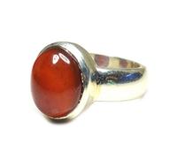 GemsOnClick - Anello in argento 925 con corniola naturale da 5 ct, guarigione dei chakra, misura H, K, L, S, T, U, V, W, X, Y, Z