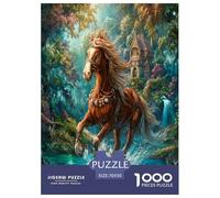 Gemstone War Horse Jigsaw Puzzle,1000 Pezzi Classici, Per Adulti E Bambini A Partire Da 12 Anni Giochi Del Cervello Sfida Impossibile - Regalo Per Amore E Amico 70x50cm/1000pcs