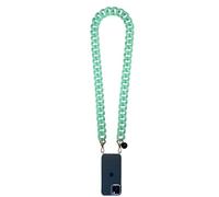 GEMSTRAP Gioiello per catena del telefono cellulare - Collana per smartphone - 120cm - Resina ultra resistente con moschettoni dorati e attacco per telefono universale - Colore Turchese Opaco - Large