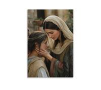 GEMTOFNMA Con gli occhi pieni di lacrime, Mary benedice una donna mendicante, e il suo viso è immediatamente pieno di calore e pace. Decorazione murale da parete moderna, poster artistico decorativo