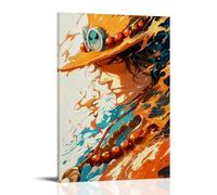 GEMTOFNMA One Piece Ace's Orange - Ink Rhapsody Decorazione da parete contemporanea, poster artistico decorativo da appendere, 20 x 30 cm