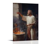 GEMTOFNMA Poster decorativo da appendere alla parete con il pulitore del tempio, casa degli dei che purifica Cristo, stile contemporaneo, 60 x 90 cm