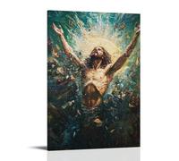 GEMTOFNMA Poster decorativo da appendere alla parete con la resurrezione, Cristo che sconfigge la morte, 40 x 60 cm