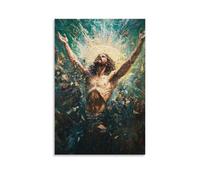 GEMTOFNMA Poster decorativo da appendere alla parete con la resurrezione, Cristo che sconfigge la morte, stile contemporaneo, 60 x 90 cm