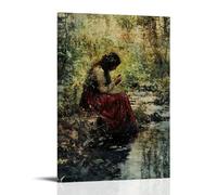 GEMTOFNMA Poster decorativo da appendere alla parete, con scritta in inglese "The Virgin Sings Beside A Quiet Stream, And The Water eches Her Melody across the Forest". Poster decorativo da appendere