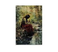 GEMTOFNMA Poster decorativo da appendere alla parete, con scritta in inglese "The Virgin Sings Beside A Quiet Stream, And The Water eches Her Melody Across The Forest". Poster decorativo da appendere