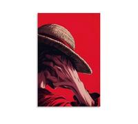 GEMTOFNMA Poster decorativo da appendere alla parete con silhouette di Rufy One Piece, stile contemporaneo, 60 x 90 cm