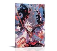 GEMTOFNMA Poster decorativo da appendere alla parete, stile contemporaneo, motivo: Haki del conquistatore fantasma di Rufy, One Piece, 60 x 90 cm