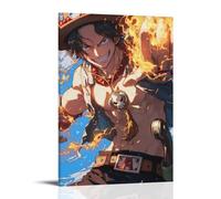 GEMTOFNMA Poster decorativo da appendere alla parete, stile contemporaneo, One Piece Ace's Flame Power, 20 x 30 cm