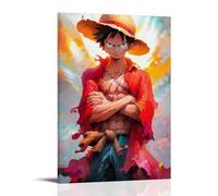 GEMTOFNMA Poster decorativo da appendere alla parete, stile contemporaneo, One Piece, Rufy, rapsodia scarlatta, 50 x 75 cm