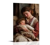 GEMTOFNMA Poster decorativo da appendere con Mary Hums A Lullaby As The Child Drifts off, His Fingers still stringendo la lana di un pastore - poster decorativo da appendere (50 x 75 cm)