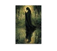 GEMTOFNMA Poster decorativo da appendere con Mary Passes Beneath Willows, Her Reflected form Tangled with Angels in The Flulowing Stream. Poster decorativo da appendere in stile contemporaneo, 30 x 45