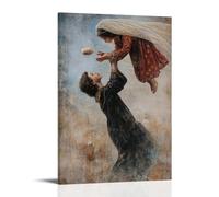 GEMTOFNMA Poster decorativo da appendere con Mary Reaches Down from the Sky to Catch A Falling Child's Dream, Tucking it Safely Under Her Vel. Poster artistico decorativo da appendere in stile