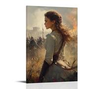 GEMTOFNMA Poster decorativo da appendere con Mary Steps Onto A Battlefield And Every Weapon Falls Silent, The Soldiers Forgetting Their Anger in Her Gaze. Poster decorativo da appendere in stile