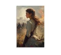 GEMTOFNMA Poster decorativo da appendere con Mary Steps Onto A Battlefield And Every Weapon Falls Silent, The Soldiers Forgetting Their Anger in Her Gaze. Poster decorativo da appendere in stile