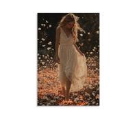 GEMTOFNMA Poster decorativo da appendere con Mary Walks Barefoot through The Ashes of War, cantando dolcemente, e il terreno sotto di lei inizia a fiorire. Poster decorativo da appendere in stile