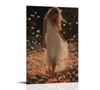GEMTOFNMA Poster decorativo da appendere con Mary Walks Barefoot through The Ashes of War, Singing Softly, And The Ground Under Her Begins to Bloom. Decorazione artistica da parete moderna, 60 x 90 cm