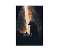 GEMTOFNMA Poster decorativo da appendere con Orso a Betlemme - Una bestia guarda la nascita nel silenzio dalle ombre, poster decorativo da appendere, 20 x 30 cm