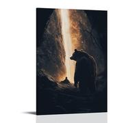 GEMTOFNMA Poster decorativo da appendere con Orso a Betlemme - Una bestia guarda la nascita nel silenzio dalle ombre, poster decorativo da appendere (40 x 60 cm)