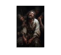 GEMTOFNMA Poster decorativo da appendere con scritta "Il servo sofferente, Cristo che porta il nostro dolore", 50 x 75 cm