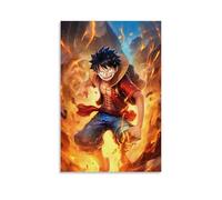 GEMTOFNMA Poster decorativo da appendere in stile contemporaneo, con fiamma, One Piece, con fiamma, regno rapsodia, 60 x 90 cm