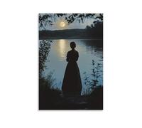 GEMTOFNMA Poster decorativo da appendere in stile contemporaneo, con sagoma di Maria che si riflette sul fiume come un inno cantato nella quiete, 30 x 45 cm