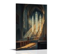GEMTOFNMA Poster decorativo da appendere in stile contemporaneo, con scritta in inglese "The Choir Sings A Wordless Hymn, As Light Pours from the Altar in every open window" (60 x 90 cm)