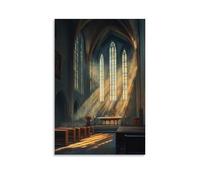 GEMTOFNMA Poster decorativo da appendere in stile contemporaneo, con scritta in inglese "The Choir Sings A Wordless Hymn, As Light Pours from the Altar in every open window" (60 x 90 cm)