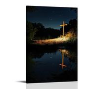 GEMTOFNMA Poster decorativo da appendere in stile contemporaneo, con scritta "On a Holy Night", il Vangelo riflette su uno stagno dove nessuna pagina era mai esistita prima. Poster decorativo da