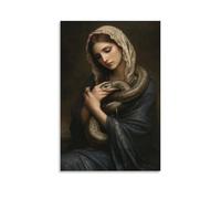 GEMTOFNMA Poster decorativo da appendere in stile contemporaneo, motivo: Mary si siede con un serpente avvolto intorno al braccio, non teme né dominante, 20 x 30 cm