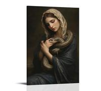 GEMTOFNMA Poster decorativo da appendere in stile contemporaneo, motivo: Mary si siede con un serpente avvolto intorno al braccio, non teme né dominante, 60 x 90 cm