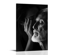 GEMTOFNMA Poster decorativo da appendere in stile contemporaneo, motivo: Mary spazzolerà la polvere dal volto di un vecchio, rivelando lo splendore di un santo dimenticato. Poster artistico decorativo