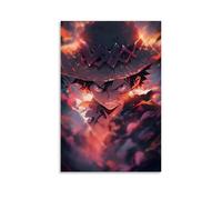 GEMTOFNMA Poster decorativo da appendere in stile contemporaneo, motivo: One Piece, con lo sguardo infuocato di Rufy (60 x 90 cm)
