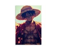 GEMTOFNMA Poster decorativo da appendere in stile contemporaneo, motivo: One Piece, con scritta in lingua inglese "Luffy's Sunny Smile", 20 x 30 cm