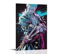 GEMTOFNMA Poster decorativo da parete con anima e spada colorata di Zoro One Piece, arte decorativa da appendere, 40 x 60 cm