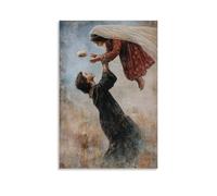 GEMTOFNMA Poster decorativo decorativo da appendere con Mary Reaches Down from the Sky to Catch A Falling Child's Dream, Tucking it Safely Under Her Vel. Poster artistico decorativo da appendere