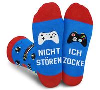 Gemtte Calzini da gioco regalo con scritta in lingua tedesca "Nicht Stören Ich Zocke, calzini divertenti, regali per giovani gamer