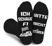 Gemtte Calzini per auto da corsa, taglia 36 - 45 F1, divertenti calzini con scritta "Bitte nicht Stören" - Ich Schaue F1, F1 Merch per gli appassionati di corse, regalo di Natale per la famiglia e gli