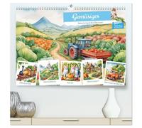 Gemüsiges - Reise ins Land des Gemüses (hochwertiger Premium Wandkalender 2026 DIN A2 quer), Kunstdruck in Hochglanz: Ein vitaminreicher Ausflug!