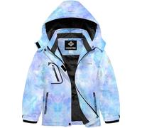 GEMYSE Giacca da Sci Bambina Impermeabile Giubbotto Invernale Pile Antivento Cappotto con Cappuccio Ragazze(Blu Viola,160-168)