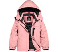 GEMYSE Giacca da Sci Bambina Impermeabile Giubbotto Invernale Pile Antivento Cappotto con Cappuccio Ragazze Perfetta per la Neve(Rosa,116-122)