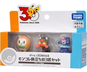 GEN 7 Pokémon 30th Anniversary Takara Tomy Figures Rowlet Litten Popplio