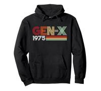 Gen X 1975 Retro Generation Xer Vintage Text Style Felpa con Cappuccio