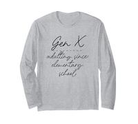 Gen X Adulting dalla Scuola ELEMENTARE Generation Xer Meme Maglia a Manica