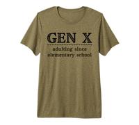 Gen X Adulting dalla Scuola ELEMENTARE Generation Xer Meme Maglietta Premium