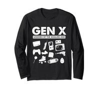Gen X Analog Age Nostalgia 1965-1980 Retro X Generation Maglia a Manica
