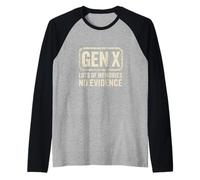 Gen X Lots of Memories Nostalgia retrò Generazione X Anni 80 Maglia con Maniche Raglan