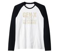 Gen X Molti ricordi Nessuna Prova Umorismo Adulto Nostalgia Maglia con Maniche Raglan