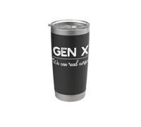 GEN X: Possiamo leggere Cursive Funny Generation Meme Bicchiere termico in acciaio inox doppia parete