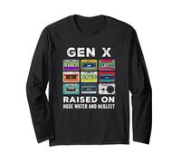Gen X Retro Cassette Mixtape Funny Nostalgic Women Men Maglia a Manica